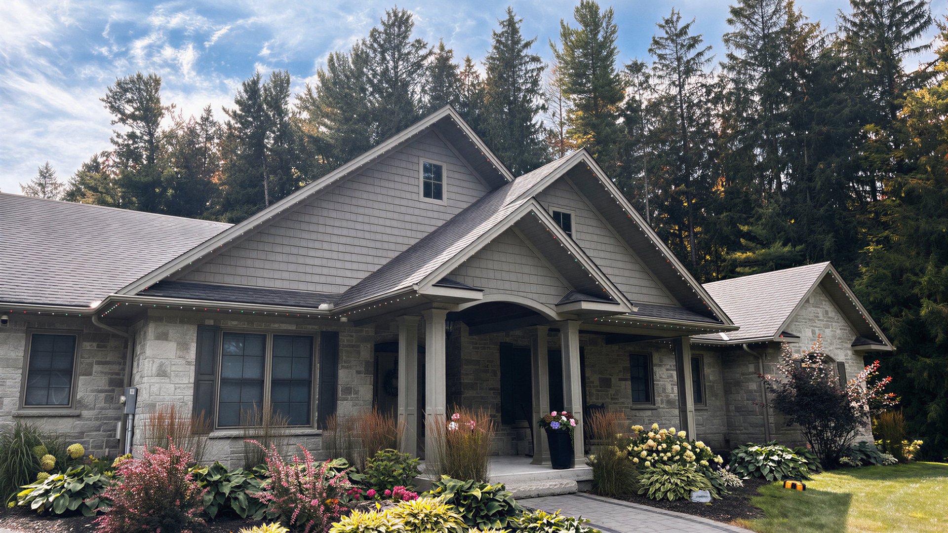 Port Elgin Home with vinyl siding and eavestrough and permanent outdoor lighting