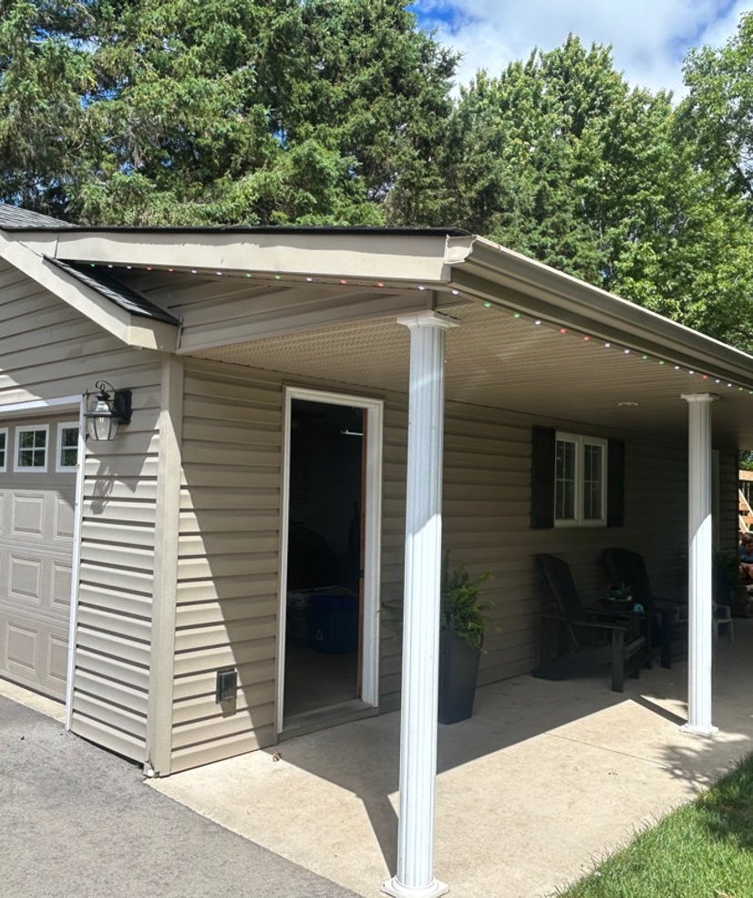 Celebright permanent outdoor lighting on a Port Elgin home
