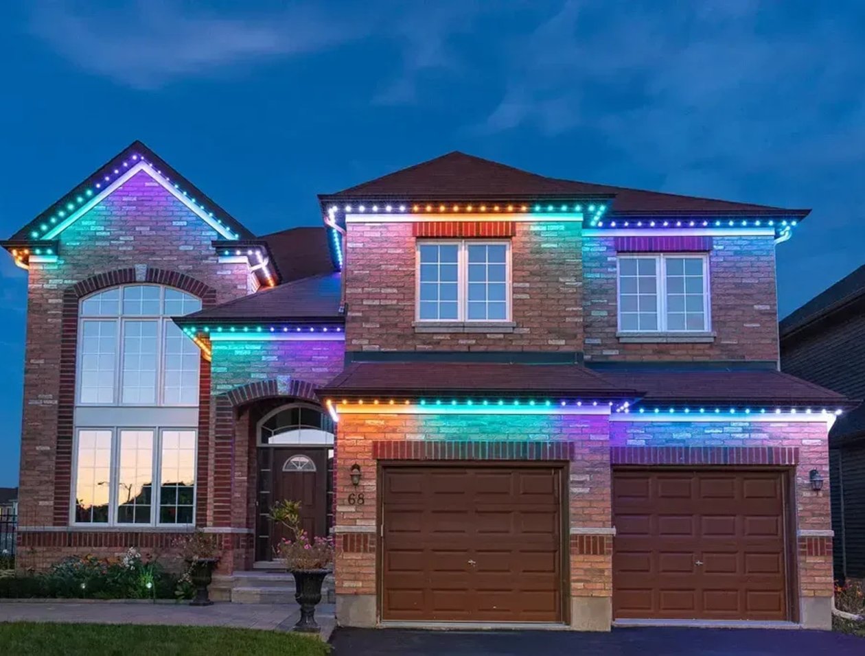 Port Elgin home with Celebright permanent outdoor lighting on the roofline