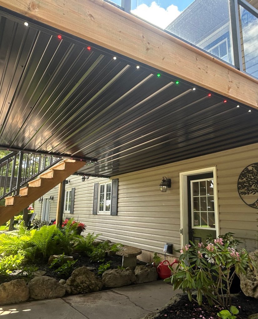 Celebright permanent outdoor lighting on a Port Elgin home