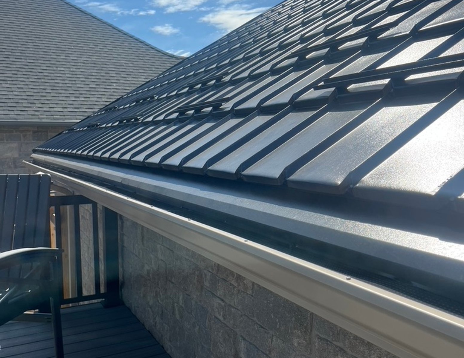 Gutter guard system close-up used by Olive Tree Exteriors